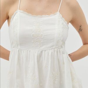 UO embroidered babydoll mini dress